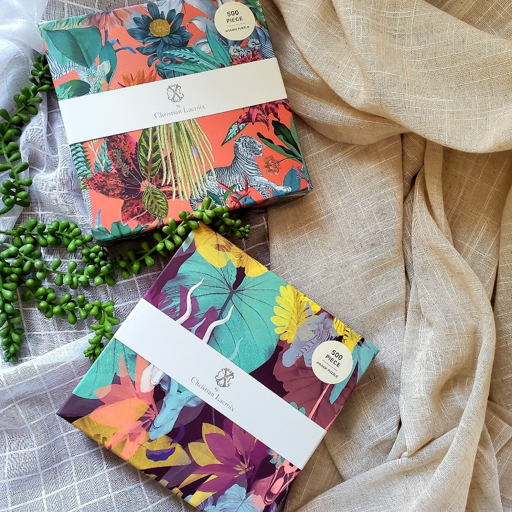 2 Box Christian Lacroix Luxury Tropical/Animals 500 Pc Jigsaw Puzzles